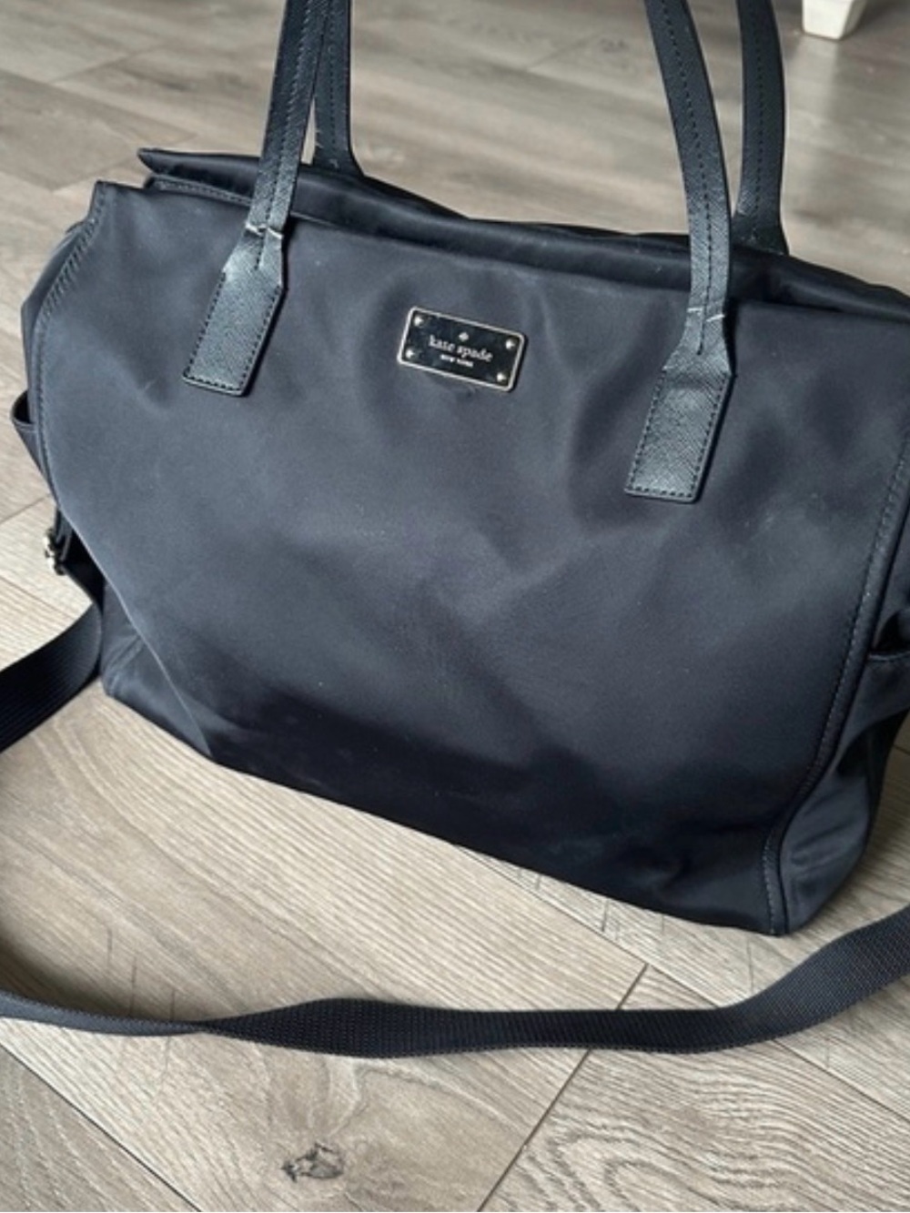 kate spade black xl diaper bag or weekender
